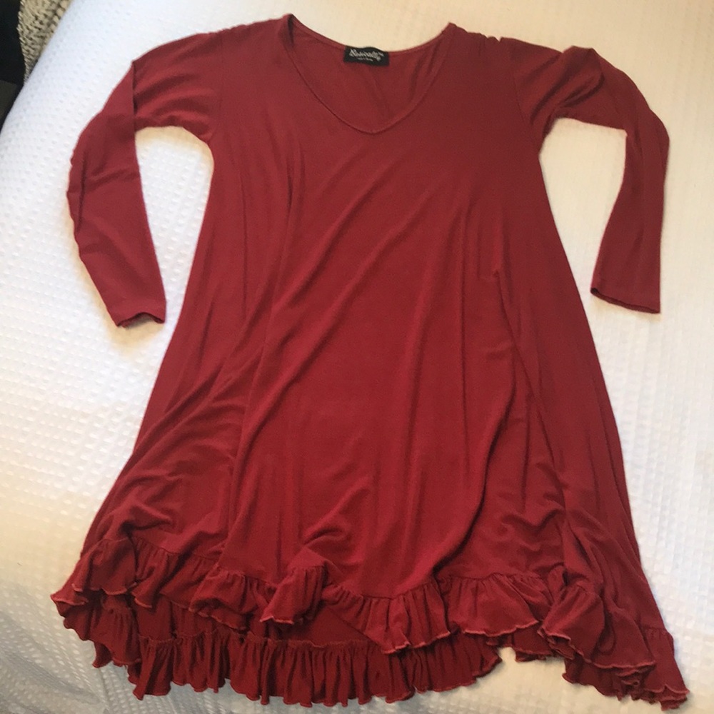 Basically Me Boutique Red Tunic Dress Top Small